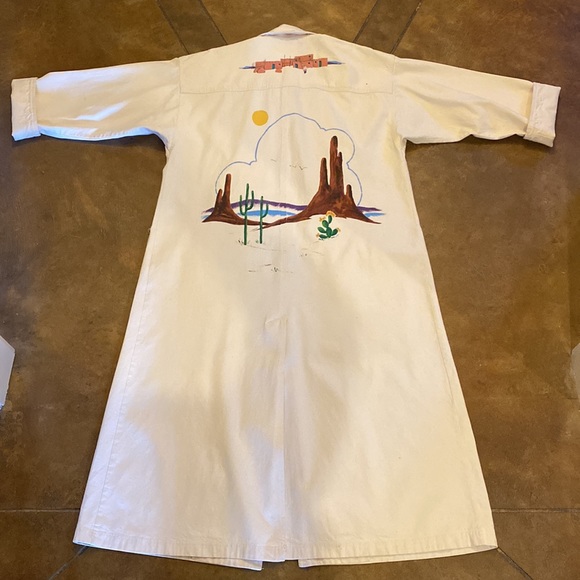 VTG Western Hand Painted Duster Coat Unique 80’s Cowgirl Yellowstone Beth Dutton - Picture 14 of 16